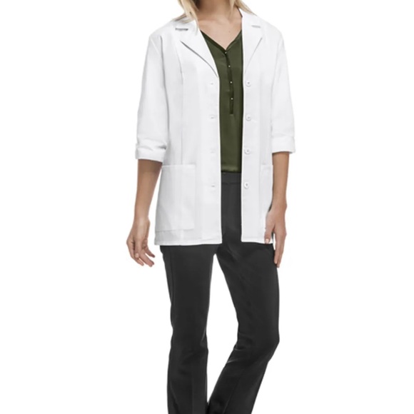 White Cherokee Scrubs 30" 3/4 Sleeve Lab Coat 1470 WHT. Size XS - Picture 6 of 7